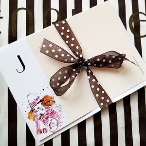 ❗Henri Bendel Illustrator Izak Zenou Bendel Girl "J" Initial Card and Envolope❗